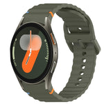 ウェービーグレインステッチ入りクイックリリースシリコン製時計バンド、Samsung Galaxy Watch FE 40mm用、Samsung Galaxy Watch 7 44mm用、Samsung Galaxy Watch 7 40mm用、Samsung Galaxy Watch 6 Classic 47mm用