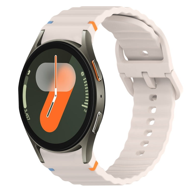 ウェービーグレインステッチ入りクイックリリースシリコン製時計バンド、Samsung Galaxy Watch FE 40mm用、Samsung Galaxy Watch 7 44mm用、Samsung Galaxy Watch 7 40mm用、Samsung Galaxy Watch 6 Classic 47mm用