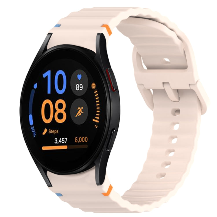 ウェービーグレインステッチ入りクイックリリースシリコン製時計バンド、Samsung Galaxy Watch FE 40mm用、Samsung Galaxy Watch 7 44mm用、Samsung Galaxy Watch 7 40mm用、Samsung Galaxy Watch 6 Classic 47mm用