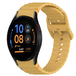 ウェービーグレインステッチ入りクイックリリースシリコン製時計バンド、Samsung Galaxy Watch FE 40mm用、Samsung Galaxy Watch 7 44mm用、Samsung Galaxy Watch 7 40mm用、Samsung Galaxy Watch 6 Classic 47mm用