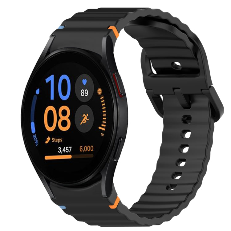 ウェービーグレインステッチ入りクイックリリースシリコン製時計バンド、Samsung Galaxy Watch FE 40mm用、Samsung Galaxy Watch 7 44mm用、Samsung Galaxy Watch 7 40mm用、Samsung Galaxy Watch 6 Classic 47mm用