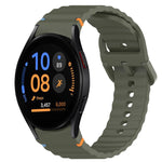 ウェービーグレインステッチ入りクイックリリースシリコン製時計バンド、Samsung Galaxy Watch FE 40mm用、Samsung Galaxy Watch 7 44mm用、Samsung Galaxy Watch 7 40mm用、Samsung Galaxy Watch 6 Classic 47mm用