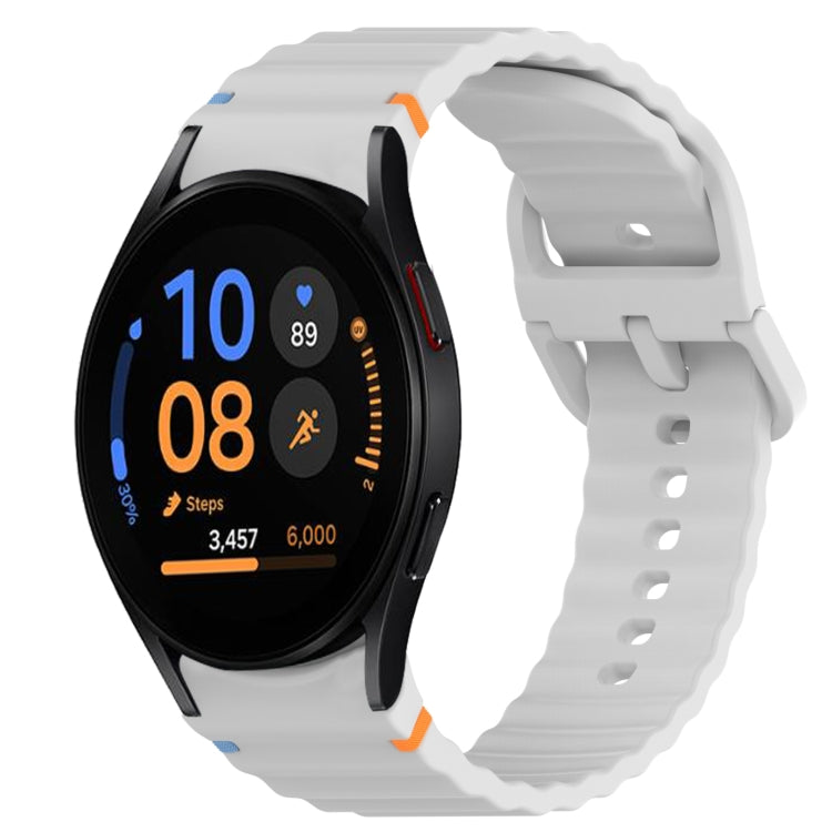 ウェービーグレインステッチ入りクイックリリースシリコン製時計バンド、Samsung Galaxy Watch FE 40mm用、Samsung Galaxy Watch 7 44mm用、Samsung Galaxy Watch 7 40mm用、Samsung Galaxy Watch 6 Classic 47mm用