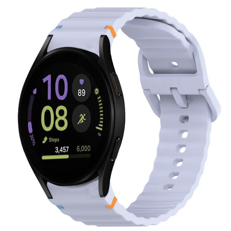 ウェービーグレインステッチ入りクイックリリースシリコン製時計バンド、Samsung Galaxy Watch FE 40mm用、Samsung Galaxy Watch 7 44mm用、Samsung Galaxy Watch 7 40mm用、Samsung Galaxy Watch 6 Classic 47mm用