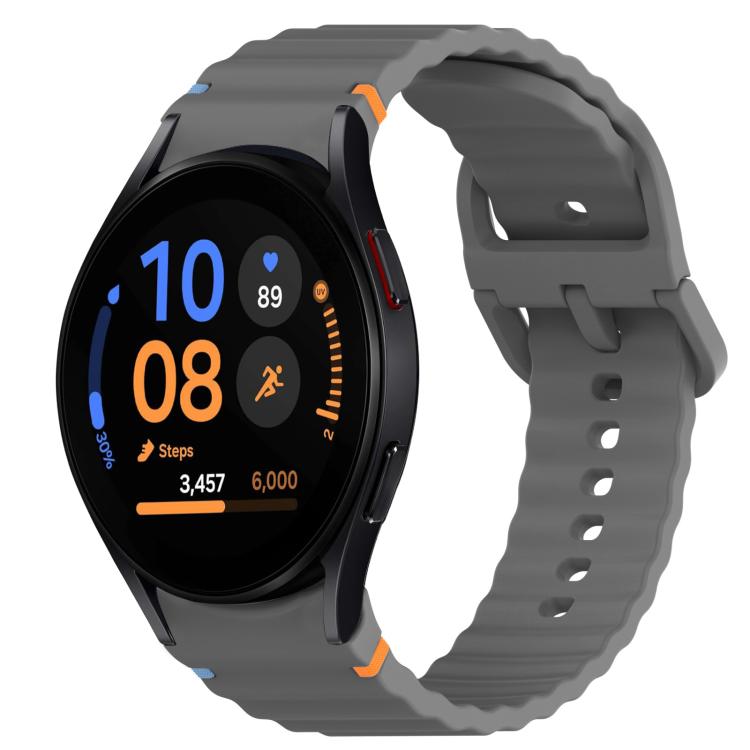 ウェービーグレインステッチ入りクイックリリースシリコン製時計バンド、Samsung Galaxy Watch FE 40mm用、Samsung Galaxy Watch 7 44mm用、Samsung Galaxy Watch 7 40mm用、Samsung Galaxy Watch 6 Classic 47mm用