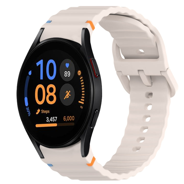 ウェービーグレインステッチ入りクイックリリースシリコン製時計バンド、Samsung Galaxy Watch FE 40mm用、Samsung Galaxy Watch 7 44mm用、Samsung Galaxy Watch 7 40mm用、Samsung Galaxy Watch 6 Classic 47mm用