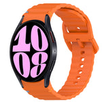 ウェービーグレインステッチ入りクイックリリースシリコン製時計バンド、Samsung Galaxy Watch 6 44mm用、Samsung Galaxy Watch 6 40mm用、Samsung Galaxy Watch 6 Classic 43mm用、Samsung Galaxy Watch 5 Pro ゴルフエディション用