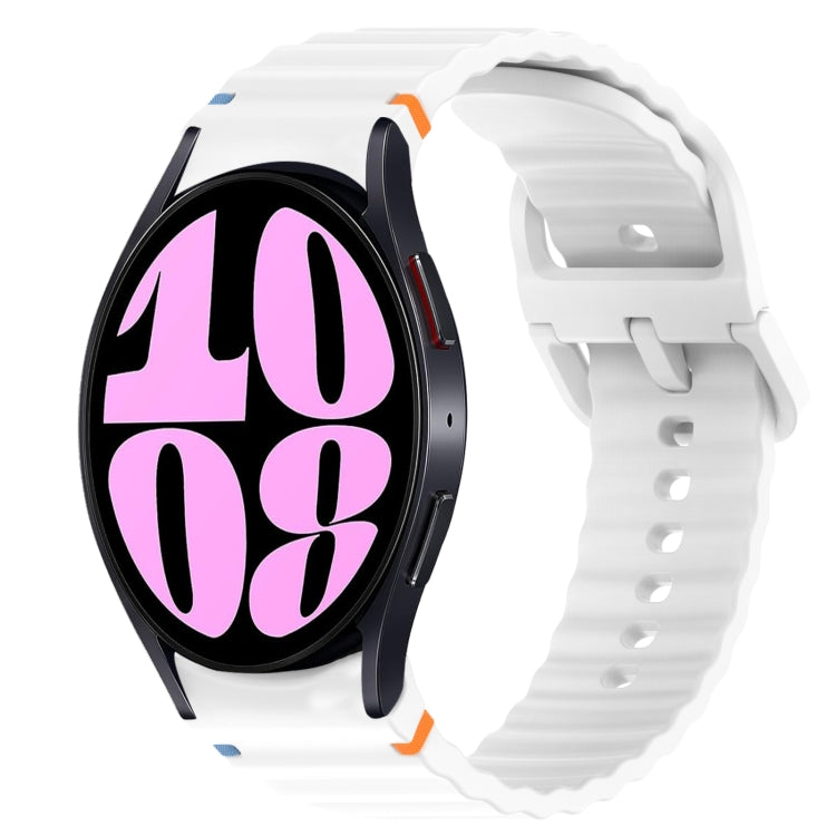 ウェービーグレインステッチ入りクイックリリースシリコン製時計バンド、Samsung Galaxy Watch 6 44mm用、Samsung Galaxy Watch 6 40mm用、Samsung Galaxy Watch 6 Classic 43mm用、Samsung Galaxy Watch 5 Pro ゴルフエディション用