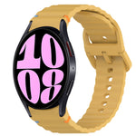 ウェービーグレインステッチ入りクイックリリースシリコン製時計バンド、Samsung Galaxy Watch 6 44mm用、Samsung Galaxy Watch 6 40mm用、Samsung Galaxy Watch 6 Classic 43mm用、Samsung Galaxy Watch 5 Pro ゴルフエディション用