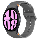 ウェービーグレインステッチ入りクイックリリースシリコン製時計バンド、Samsung Galaxy Watch 6 44mm用、Samsung Galaxy Watch 6 40mm用、Samsung Galaxy Watch 6 Classic 43mm用、Samsung Galaxy Watch 5 Pro ゴルフエディション用