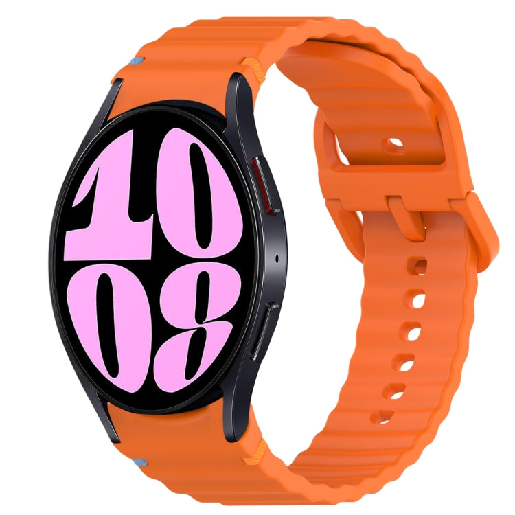 ウェービーグレインステッチ入りクイックリリースシリコン製時計バンド、Samsung Galaxy Watch 6 44mm用、Samsung Galaxy Watch 6 40mm用、Samsung Galaxy Watch 6 Classic 43mm用、Samsung Galaxy Watch 5 Pro ゴルフエディション用