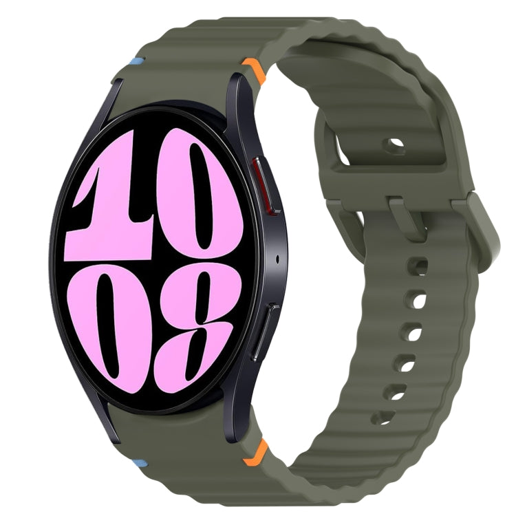 ウェービーグレインステッチ入りクイックリリースシリコン製時計バンド、Samsung Galaxy Watch 6 44mm用、Samsung Galaxy Watch 6 40mm用、Samsung Galaxy Watch 6 Classic 43mm用、Samsung Galaxy Watch 5 Pro ゴルフエディション用