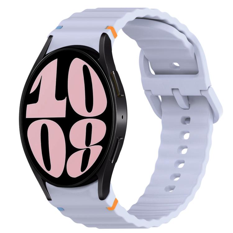 ウェービーグレインステッチ入りクイックリリースシリコン製時計バンド、Samsung Galaxy Watch 6 44mm用、Samsung Galaxy Watch 6 40mm用、Samsung Galaxy Watch 6 Classic 43mm用、Samsung Galaxy Watch 5 Pro ゴルフエディション用