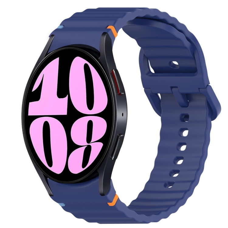 ウェービーグレインステッチ入りクイックリリースシリコン製時計バンド、Samsung Galaxy Watch 6 44mm用、Samsung Galaxy Watch 6 40mm用、Samsung Galaxy Watch 6 Classic 43mm用、Samsung Galaxy Watch 5 Pro ゴルフエディション用