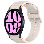 ウェービーグレインステッチ入りクイックリリースシリコン製時計バンド、Samsung Galaxy Watch 6 44mm用、Samsung Galaxy Watch 6 40mm用、Samsung Galaxy Watch 6 Classic 43mm用、Samsung Galaxy Watch 5 Pro ゴルフエディション用