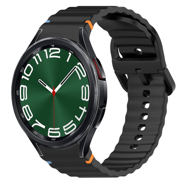 ウェービーグレインステッチ入りクイックリリースシリコン製時計バンド、Samsung Galaxy Watch FE 40mm用、Samsung Galaxy Watch 7 44mm用、Samsung Galaxy Watch 7 40mm用、Samsung Galaxy Watch 6 Classic 47mm用