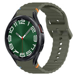 ウェービーグレインステッチ入りクイックリリースシリコン製時計バンド、Samsung Galaxy Watch FE 40mm用、Samsung Galaxy Watch 7 44mm用、Samsung Galaxy Watch 7 40mm用、Samsung Galaxy Watch 6 Classic 47mm用