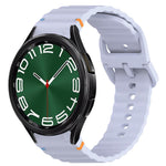 ウェービーグレインステッチ入りクイックリリースシリコン製時計バンド、Samsung Galaxy Watch FE 40mm用、Samsung Galaxy Watch 7 44mm用、Samsung Galaxy Watch 7 40mm用、Samsung Galaxy Watch 6 Classic 47mm用