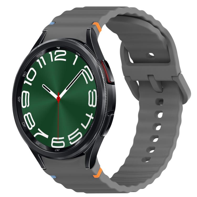 ウェービーグレインステッチ入りクイックリリースシリコン製時計バンド、Samsung Galaxy Watch FE 40mm用、Samsung Galaxy Watch 7 44mm用、Samsung Galaxy Watch 7 40mm用、Samsung Galaxy Watch 6 Classic 47mm用