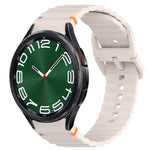 ウェービーグレインステッチ入りクイックリリースシリコン製時計バンド、Samsung Galaxy Watch FE 40mm用、Samsung Galaxy Watch 7 44mm用、Samsung Galaxy Watch 7 40mm用、Samsung Galaxy Watch 6 Classic 47mm用