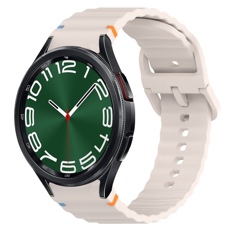 ウェービーグレインステッチ入りクイックリリースシリコン製時計バンド、Samsung Galaxy Watch FE 40mm用、Samsung Galaxy Watch 7 44mm用、Samsung Galaxy Watch 7 40mm用、Samsung Galaxy Watch 6 Classic 47mm用