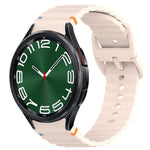ウェービーグレインステッチ入りクイックリリースシリコン製時計バンド、Samsung Galaxy Watch 6 44mm用、Samsung Galaxy Watch 6 40mm用、Samsung Galaxy Watch 6 Classic 43mm用、Samsung Galaxy Watch 5 Pro ゴルフエディション用