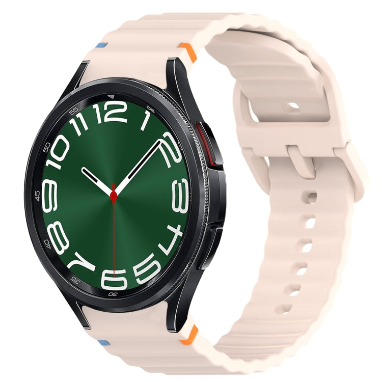 ウェービーグレインステッチ入りクイックリリースシリコン製時計バンド、Samsung Galaxy Watch 6 44mm用、Samsung Galaxy Watch 6 40mm用、Samsung Galaxy Watch 6 Classic 43mm用、Samsung Galaxy Watch 5 Pro ゴルフエディション用
