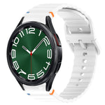 ウェービーグレインステッチ入りクイックリリースシリコン製時計バンド、Samsung Galaxy Watch 6 44mm用、Samsung Galaxy Watch 6 40mm用、Samsung Galaxy Watch 6 Classic 43mm用、Samsung Galaxy Watch 5 Pro ゴルフエディション用