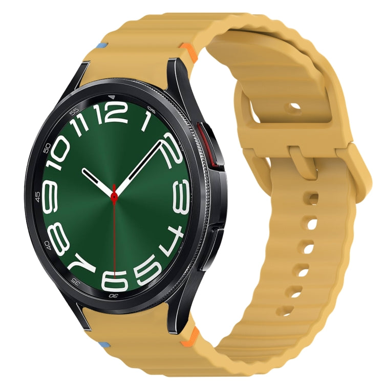 ウェービーグレインステッチ入りクイックリリースシリコン製時計バンド、Samsung Galaxy Watch 6 44mm用、Samsung Galaxy Watch 6 40mm用、Samsung Galaxy Watch 6 Classic 43mm用、Samsung Galaxy Watch 5 Pro ゴルフエディション用