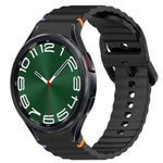 ウェービーグレインステッチ入りクイックリリースシリコン製時計バンド、Samsung Galaxy Watch 6 44mm用、Samsung Galaxy Watch 6 40mm用、Samsung Galaxy Watch 6 Classic 43mm用、Samsung Galaxy Watch 5 Pro ゴルフエディション用