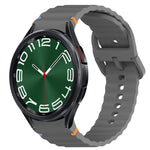 ウェービーグレインステッチ入りクイックリリースシリコン製時計バンド、Samsung Galaxy Watch 6 44mm用、Samsung Galaxy Watch 6 40mm用、Samsung Galaxy Watch 6 Classic 43mm用、Samsung Galaxy Watch 5 Pro ゴルフエディション用