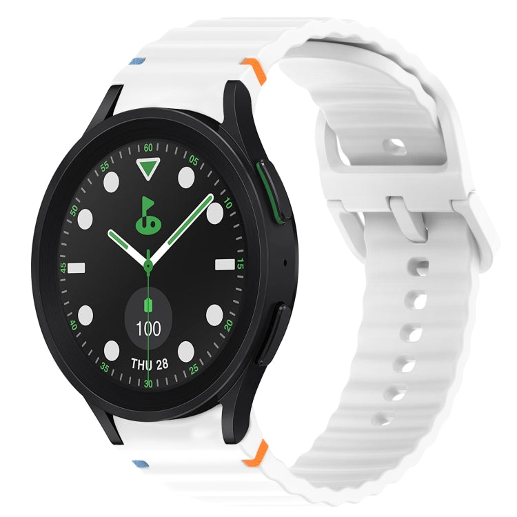 ウェービーグレインステッチ入りクイックリリースシリコン製時計バンド、Samsung Galaxy Watch 6 44mm用、Samsung Galaxy Watch 6 40mm用、Samsung Galaxy Watch 6 Classic 43mm用、Samsung Galaxy Watch 5 Pro ゴルフエディション用