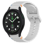 ウェービーグレインステッチ入りクイックリリースシリコン製時計バンド、Samsung Galaxy Watch 6 44mm用、Samsung Galaxy Watch 6 40mm用、Samsung Galaxy Watch 6 Classic 43mm用、Samsung Galaxy Watch 5 Pro ゴルフエディション用
