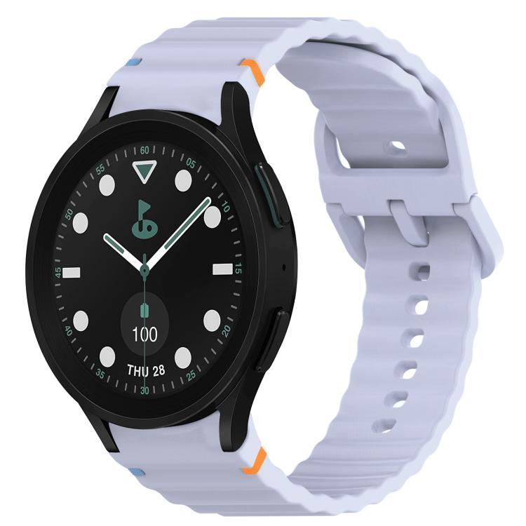 ウェービーグレインステッチ入りクイックリリースシリコン製時計バンド、Samsung Galaxy Watch 6 44mm用、Samsung Galaxy Watch 6 40mm用、Samsung Galaxy Watch 6 Classic 43mm用、Samsung Galaxy Watch 5 Pro ゴルフエディション用