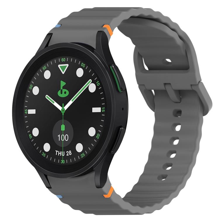 ウェービーグレインステッチ入りクイックリリースシリコン製時計バンド、Samsung Galaxy Watch 6 44mm用、Samsung Galaxy Watch 6 40mm用、Samsung Galaxy Watch 6 Classic 43mm用、Samsung Galaxy Watch 5 Pro ゴルフエディション用