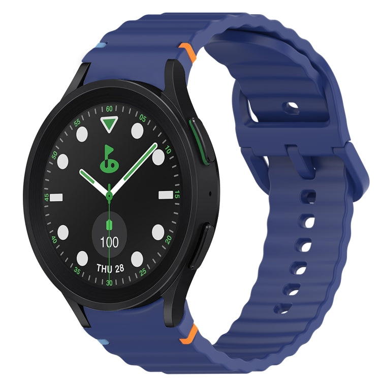 ウェービーグレインステッチ入りクイックリリースシリコン製時計バンド、Samsung Galaxy Watch 6 44mm用、Samsung Galaxy Watch 6 40mm用、Samsung Galaxy Watch 6 Classic 43mm用、Samsung Galaxy Watch 5 Pro ゴルフエディション用