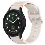 ウェービーグレインステッチ入りクイックリリースシリコン製時計バンド、Samsung Galaxy Watch 6 44mm用、Samsung Galaxy Watch 6 40mm用、Samsung Galaxy Watch 6 Classic 43mm用、Samsung Galaxy Watch 5 Pro ゴルフエディション用