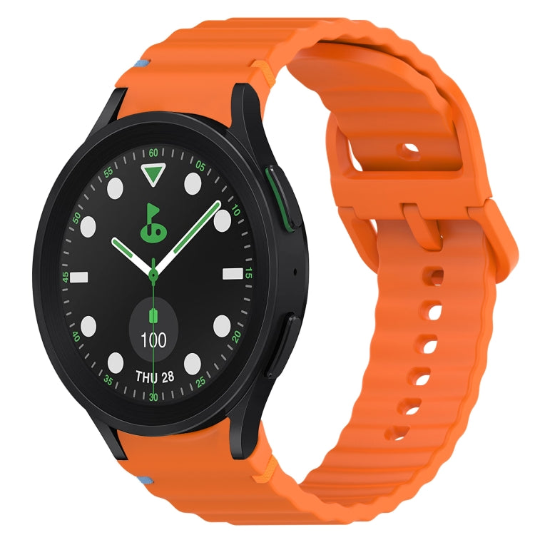ウェービーグレインステッチ入りクイックリリースシリコン製時計バンド、Samsung Galaxy Watch 5 ゴルフエディション用、Samsung Galaxy Watch 5 44mm用、Samsung Galaxy Watch 5 Pro 45mm用、Samsung Galaxy Watch 5 40mm用