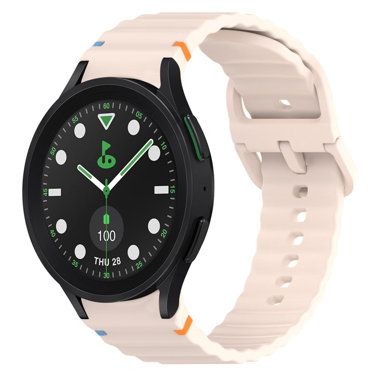 ウェービーグレインステッチ入りクイックリリースシリコン製時計バンド、Samsung Galaxy Watch 5 ゴルフエディション用、Samsung Galaxy Watch 5 44mm用、Samsung Galaxy Watch 5 Pro 45mm用、Samsung Galaxy Watch 5 40mm用