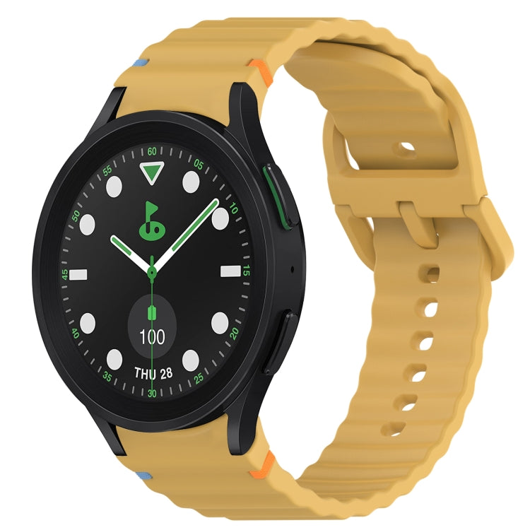 ウェービーグレインステッチ入りクイックリリースシリコン製時計バンド、Samsung Galaxy Watch 5 ゴルフエディション用、Samsung Galaxy Watch 5 44mm用、Samsung Galaxy Watch 5 Pro 45mm用、Samsung Galaxy Watch 5 40mm用