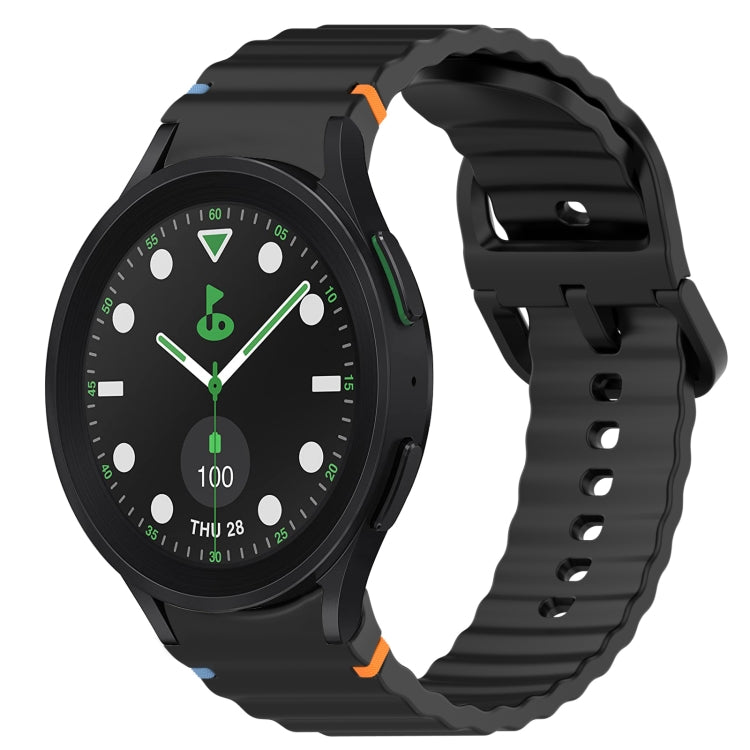 ウェービーグレインステッチ入りクイックリリースシリコン製時計バンド、Samsung Galaxy Watch 5 ゴルフエディション用、Samsung Galaxy Watch 5 44mm用、Samsung Galaxy Watch 5 Pro 45mm用、Samsung Galaxy Watch 5 40mm用