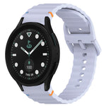 ウェービーグレインステッチ入りクイックリリースシリコン製時計バンド、Samsung Galaxy Watch 5 ゴルフエディション用、Samsung Galaxy Watch 5 44mm用、Samsung Galaxy Watch 5 Pro 45mm用、Samsung Galaxy Watch 5 40mm用