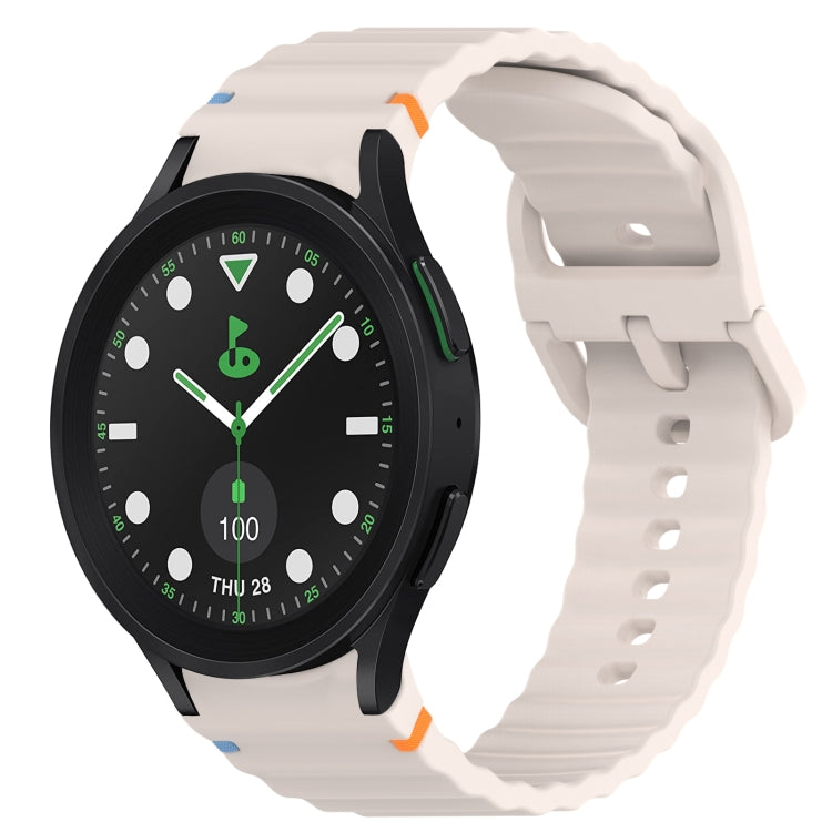 ウェービーグレインステッチ入りクイックリリースシリコン製時計バンド、Samsung Galaxy Watch 5 ゴルフエディション用、Samsung Galaxy Watch 5 44mm用、Samsung Galaxy Watch 5 Pro 45mm用、Samsung Galaxy Watch 5 40mm用