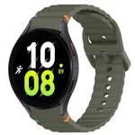ウェービーグレインステッチ入りクイックリリースシリコン製時計バンド、Samsung Galaxy Watch 5 ゴルフエディション用、Samsung Galaxy Watch 5 44mm用、Samsung Galaxy Watch 5 Pro 45mm用、Samsung Galaxy Watch 5 40mm用