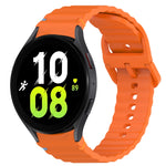 ウェービーグレインステッチ入りクイックリリースシリコン製時計バンド、Samsung Galaxy Watch 5 ゴルフエディション用、Samsung Galaxy Watch 5 44mm用、Samsung Galaxy Watch 5 Pro 45mm用、Samsung Galaxy Watch 5 40mm用