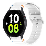 ウェービーグレインステッチ入りクイックリリースシリコン製時計バンド、Samsung Galaxy Watch 5 ゴルフエディション用、Samsung Galaxy Watch 5 44mm用、Samsung Galaxy Watch 5 Pro 45mm用、Samsung Galaxy Watch 5 40mm用