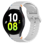 ウェービーグレインステッチ入りクイックリリースシリコン製時計バンド、Samsung Galaxy Watch 5 ゴルフエディション用、Samsung Galaxy Watch 5 44mm用、Samsung Galaxy Watch 5 Pro 45mm用、Samsung Galaxy Watch 5 40mm用