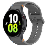 ウェービーグレインステッチ入りクイックリリースシリコン製時計バンド、Samsung Galaxy Watch 5 ゴルフエディション用、Samsung Galaxy Watch 5 44mm用、Samsung Galaxy Watch 5 Pro 45mm用、Samsung Galaxy Watch 5 40mm用