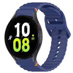 ウェービーグレインステッチ入りクイックリリースシリコン製時計バンド、Samsung Galaxy Watch 5 ゴルフエディション用、Samsung Galaxy Watch 5 44mm用、Samsung Galaxy Watch 5 Pro 45mm用、Samsung Galaxy Watch 5 40mm用