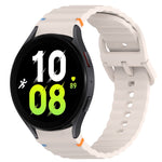 ウェービーグレインステッチ入りクイックリリースシリコン製時計バンド、Samsung Galaxy Watch 5 ゴルフエディション用、Samsung Galaxy Watch 5 44mm用、Samsung Galaxy Watch 5 Pro 45mm用、Samsung Galaxy Watch 5 40mm用
